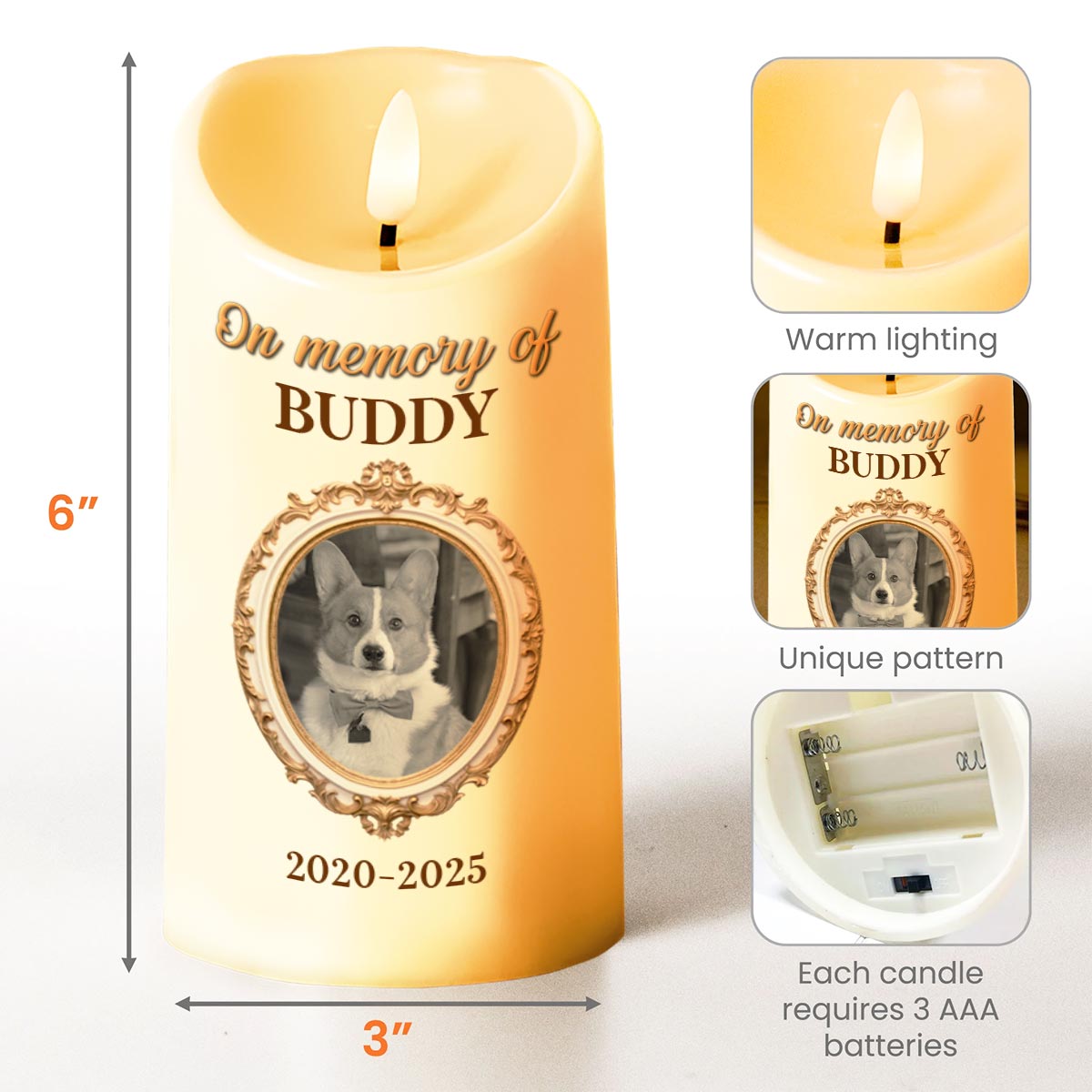 In Memory Of A Beloved Pet With Paw Prints And Photo