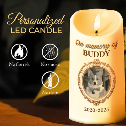 In Memory Of A Beloved Pet With Paw Prints And Photo