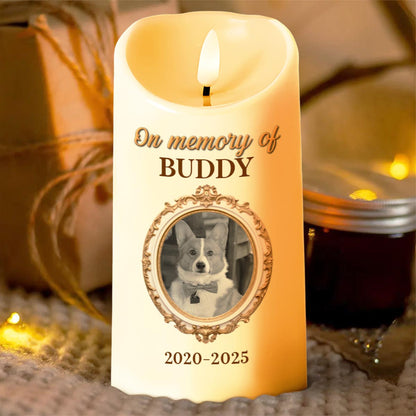 In Memory Of A Beloved Pet With Paw Prints And Photo