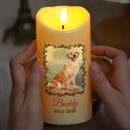 How Lucky I Am, Dog And Paws Memorial Candle - Personalized Custom LED Candle - PME083_LECA