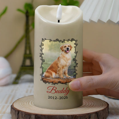 How Lucky I Am, Dog And Paws Memorial Candle - Personalized Custom LED Candle - PME083_LECA