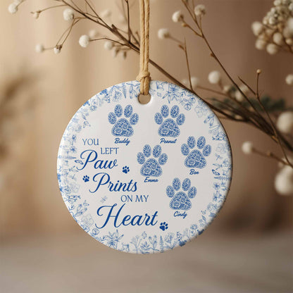 You Left Paw Prints On My Heart With Floral Design