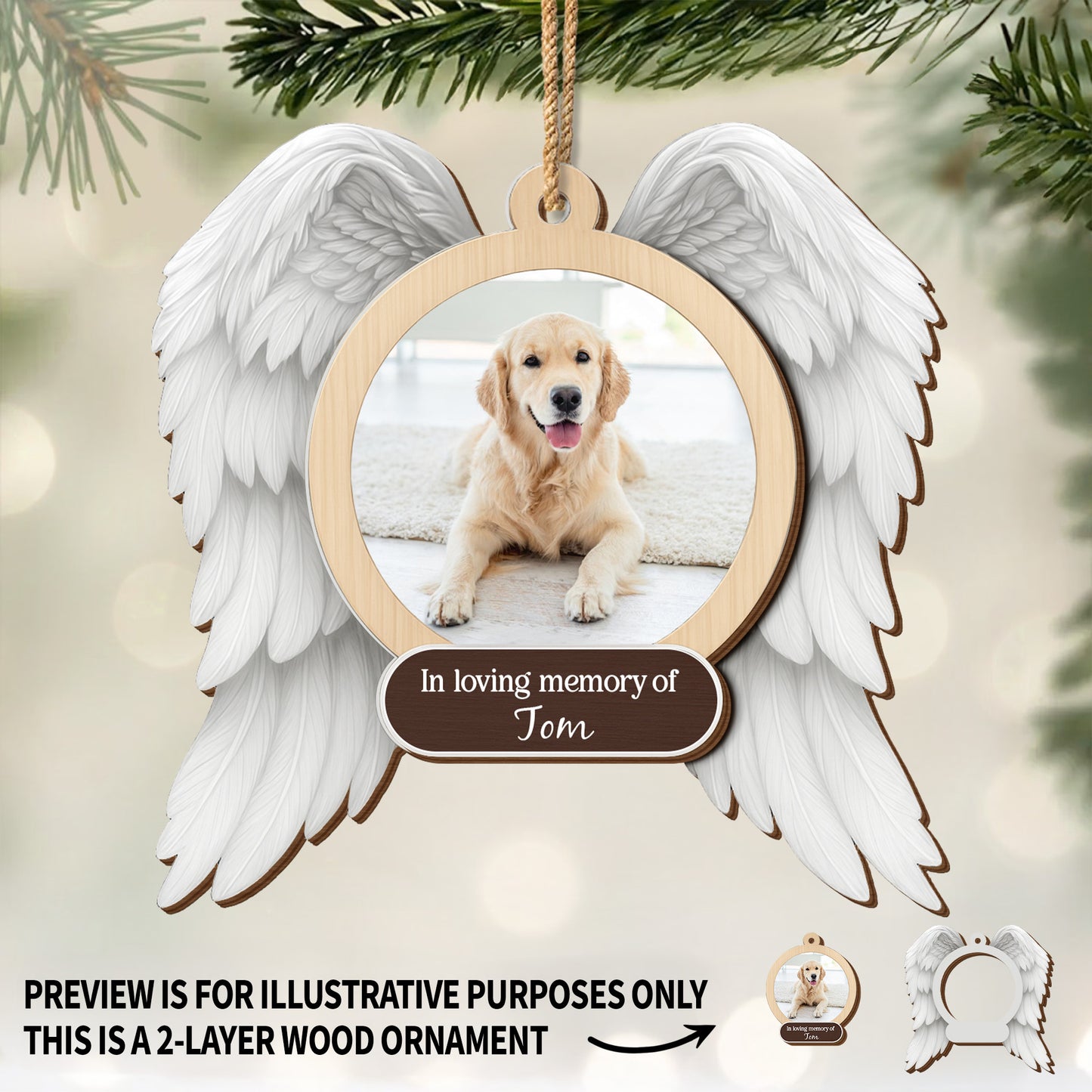 In Loving Memory Of, Angel Wings With Dog
