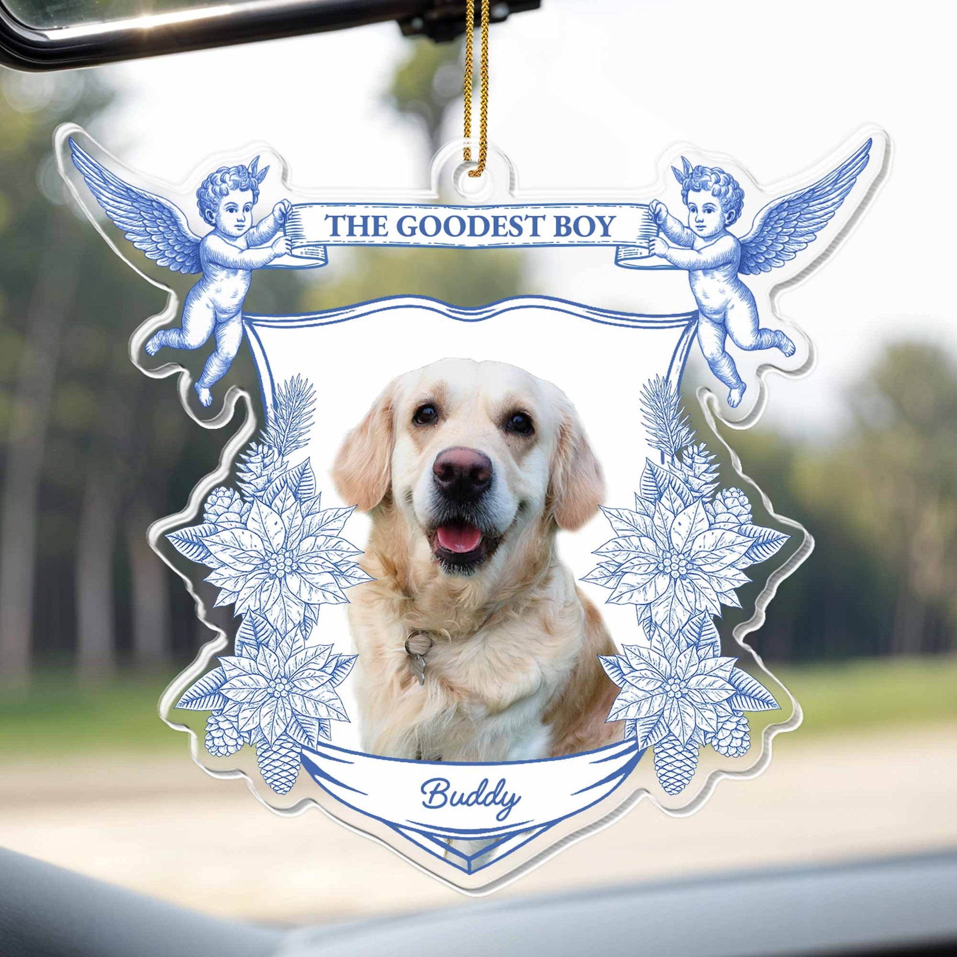 The Goodest Boy With Angels And Leaves