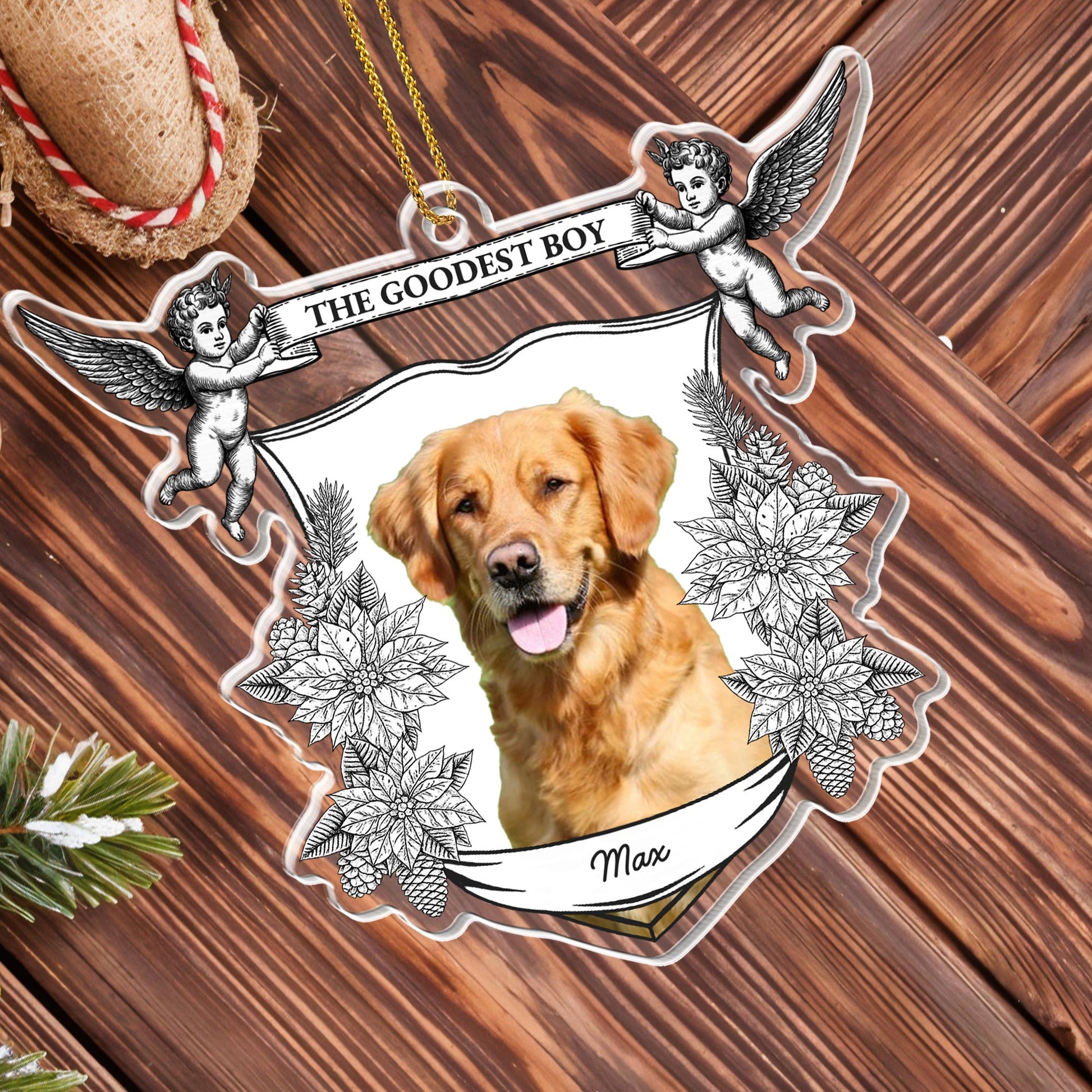 The Goodest Boy With Angels And Leaves