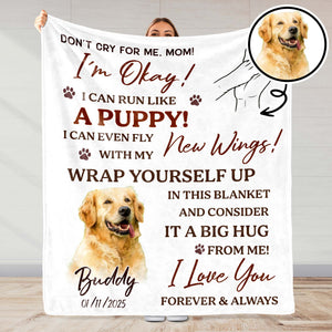 Don't Cry For Me Mom, I'm Okay, Dog And Wings Design