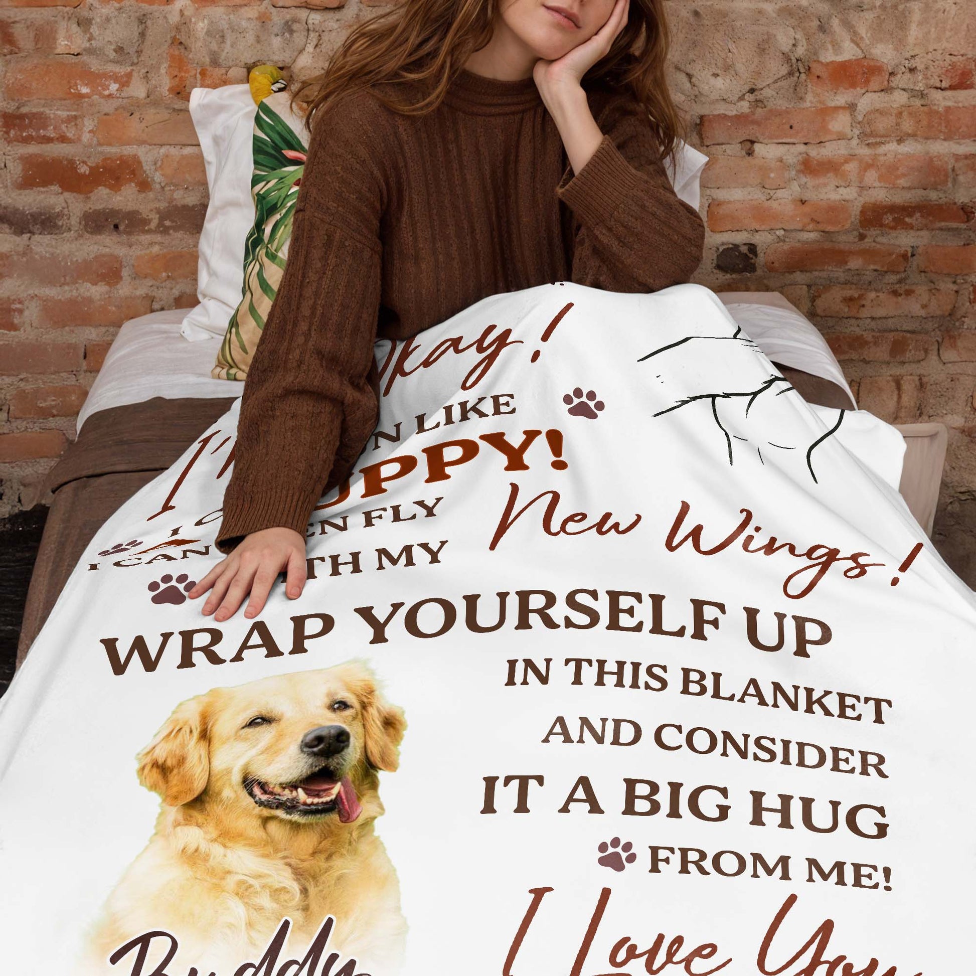 Don't Cry For Me Mom, I'm Okay, Dog And Wings Design