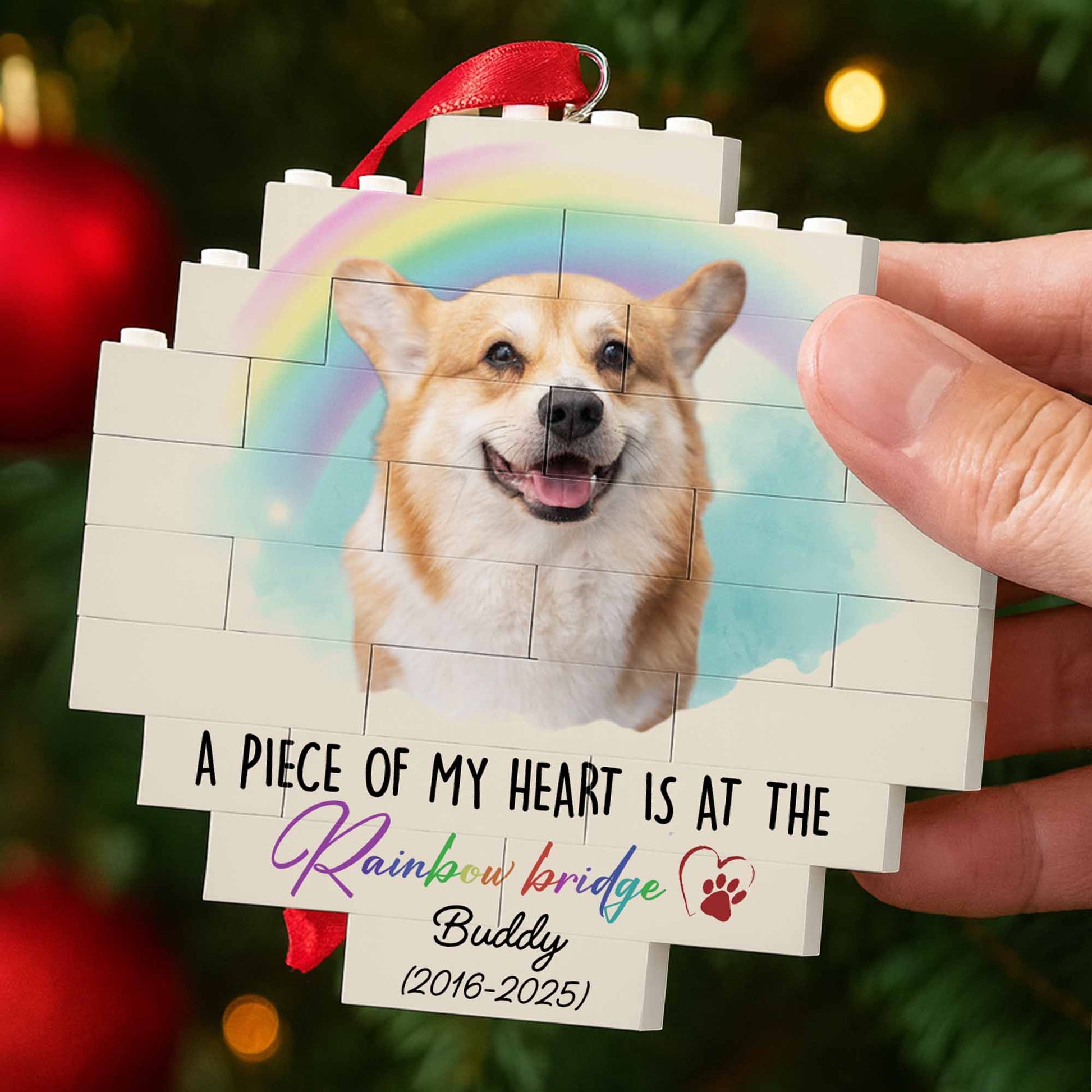 A Piece Of My Heart Is At The Rainbow Bridge, Dog And Rainbow