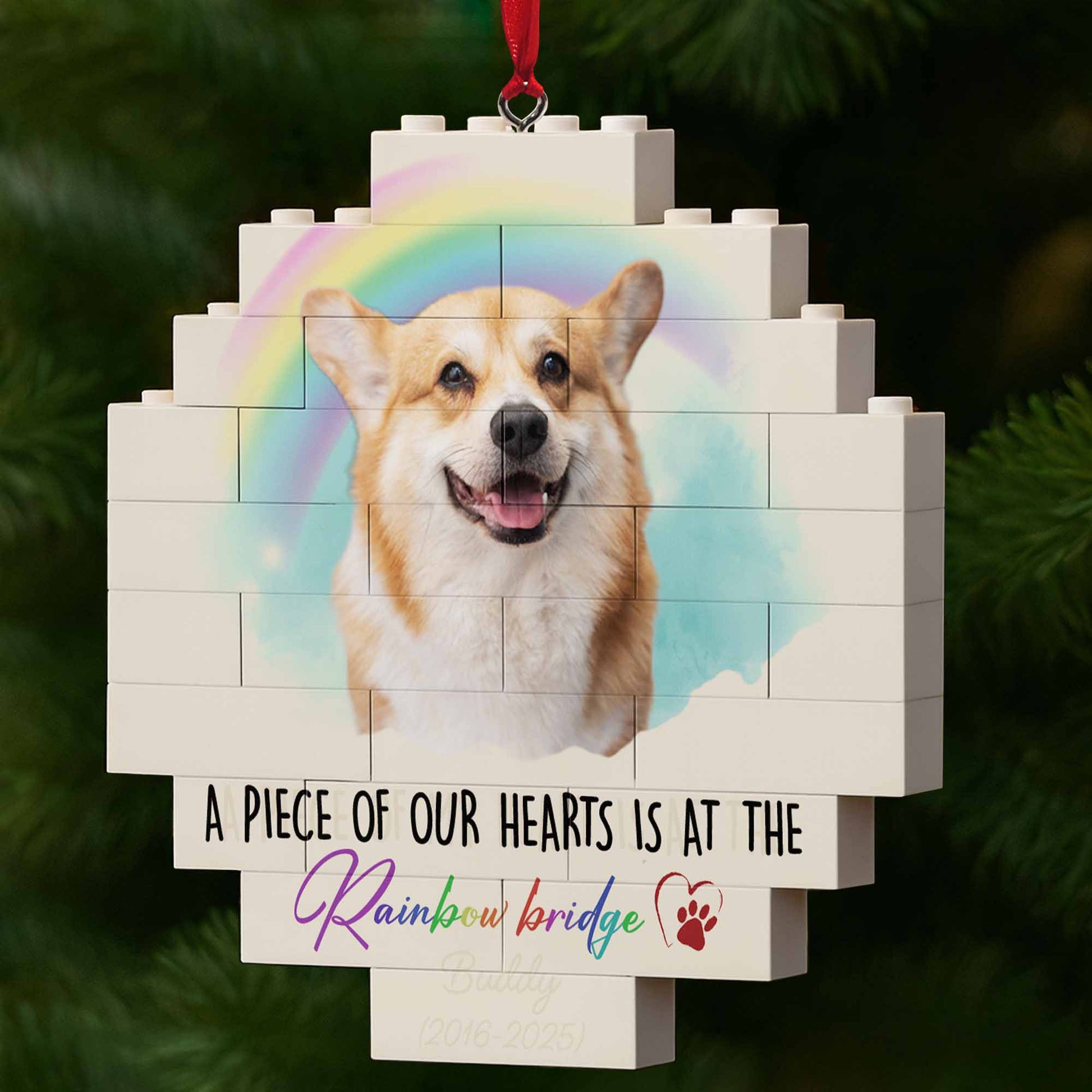 A Piece Of My Heart Is At The Rainbow Bridge, Dog And Rainbow