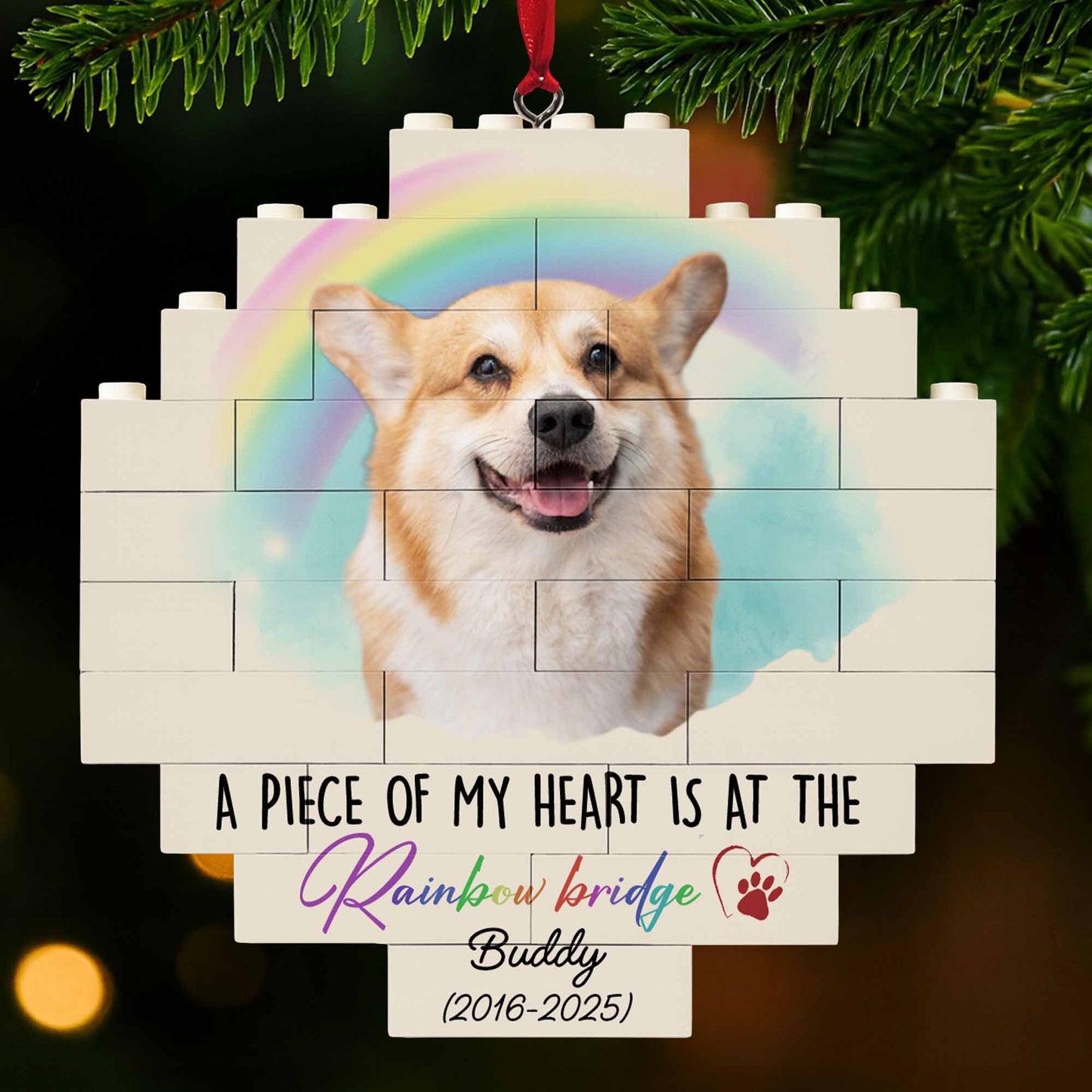 A Piece Of My Heart Is At The Rainbow Bridge, Dog And Rainbow