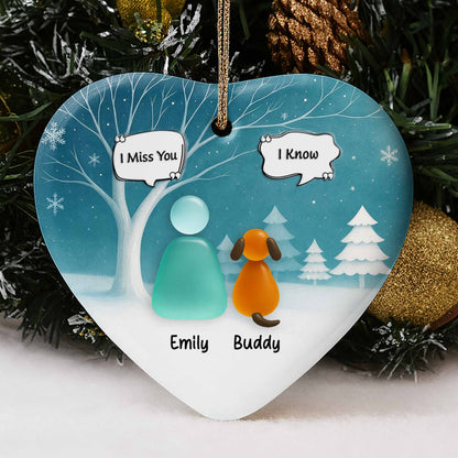 I Miss You I Know With Snowy Trees And Dog