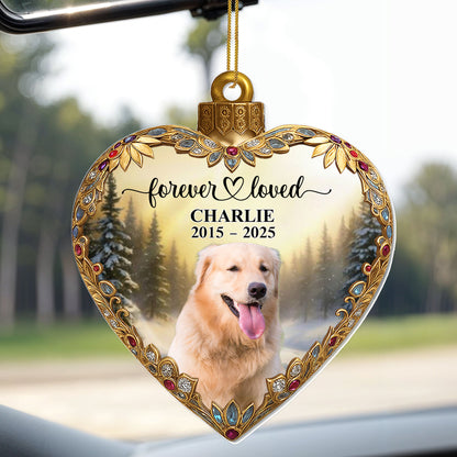 Forever Loved, Heart With Decorative Dog Portrait