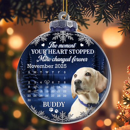 The Moment Your Heart Stopped, Heart and Winter Scene Ornament - Personalized Custom Acrylic Ornament, Christmas Gift - PME145_ACO