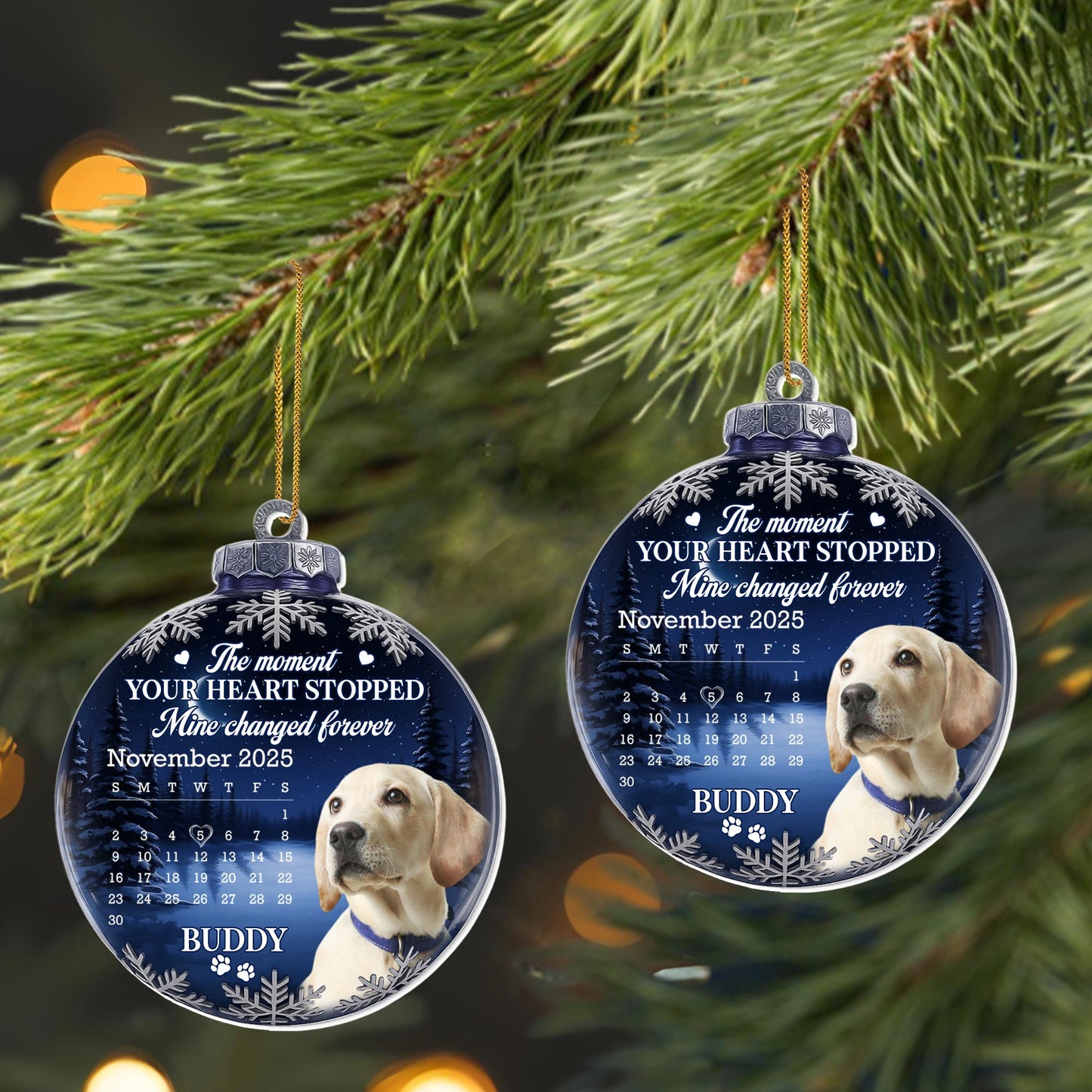 The Moment Your Heart Stopped, Heart and Winter Scene Ornament - Personalized Custom Acrylic Ornament, Christmas Gift - PME145_ACO