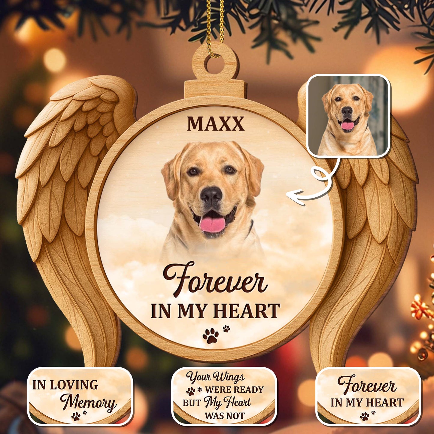 Forever In My Heart, Dog Angel Wings Ornament