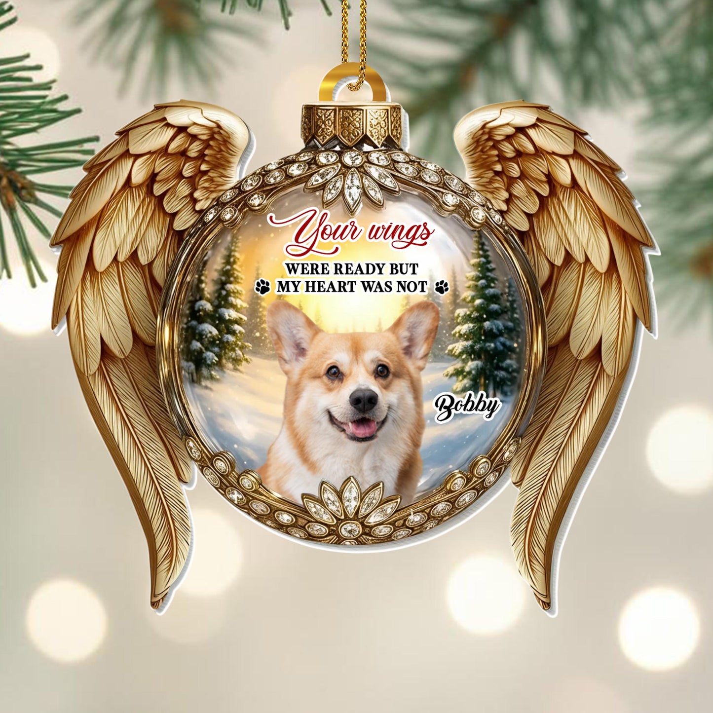 Your Wings Were Ready But My Heart Was Not, Angel Wings - Personalized Custom Acrylic Ornament, Christmas Gift - PME150_ACO