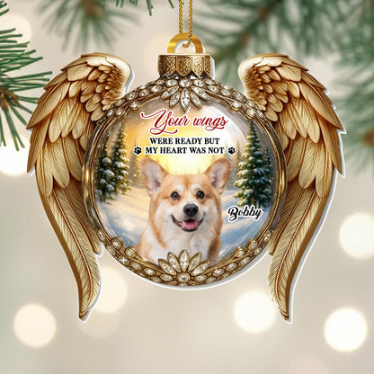 Your Wings Were Ready But My Heart Was Not, Angel Wings - Personalized Custom Acrylic Ornament, Christmas Gift - PME150_ACO