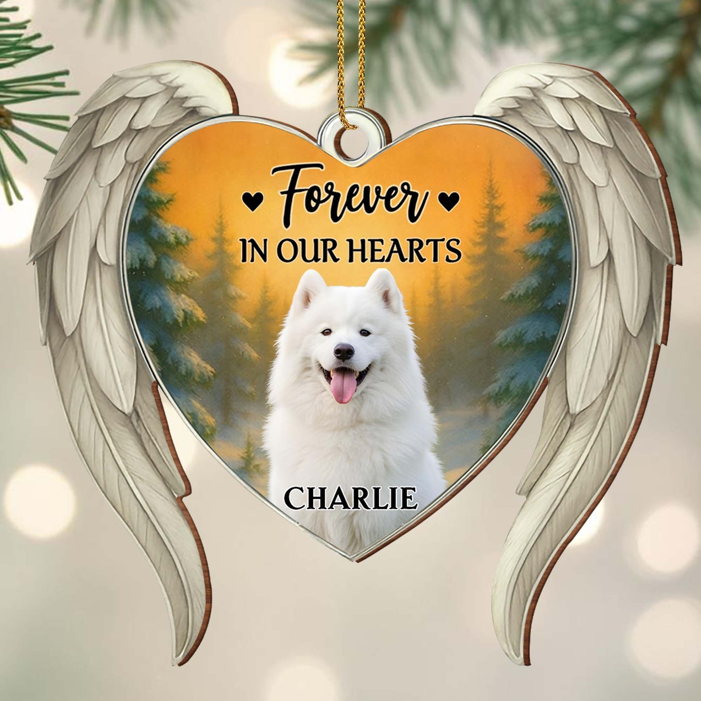 Forever In Our Hearts Angel Wings And Dog