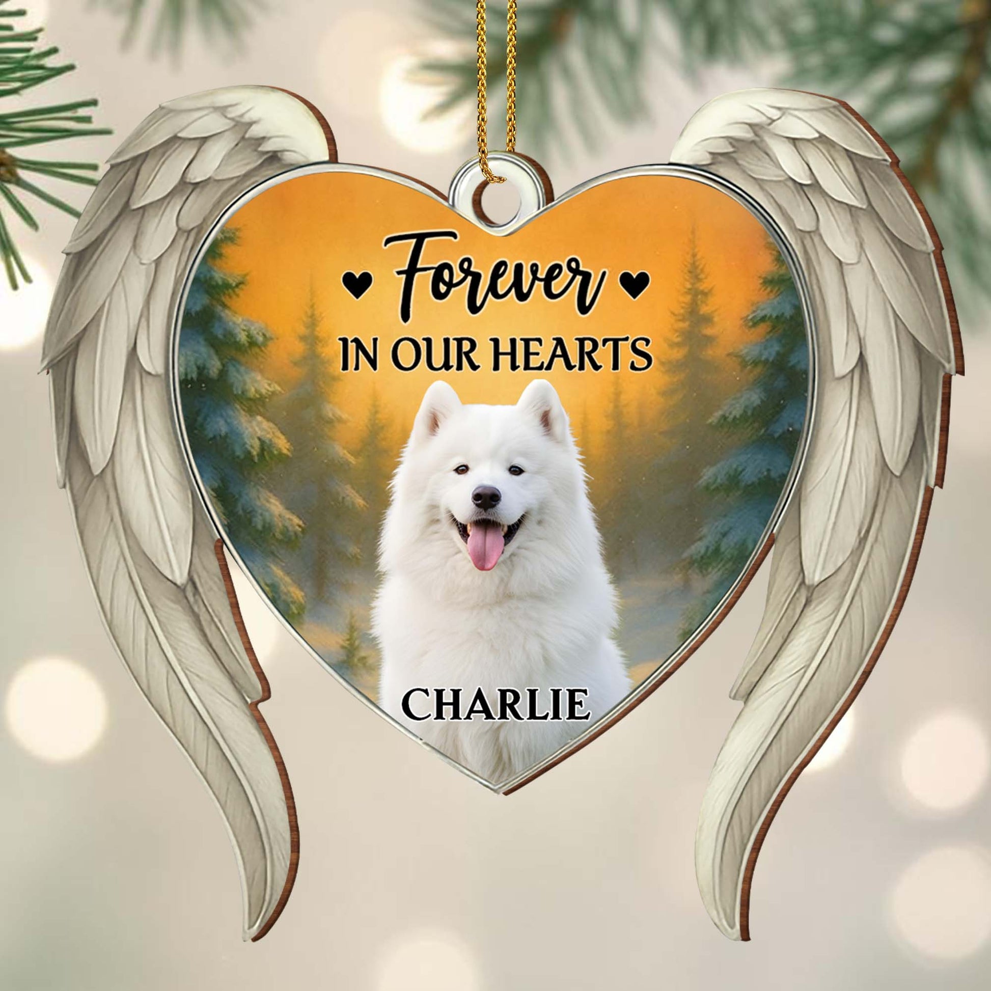 Forever In Our Hearts Angel Wings And Dog