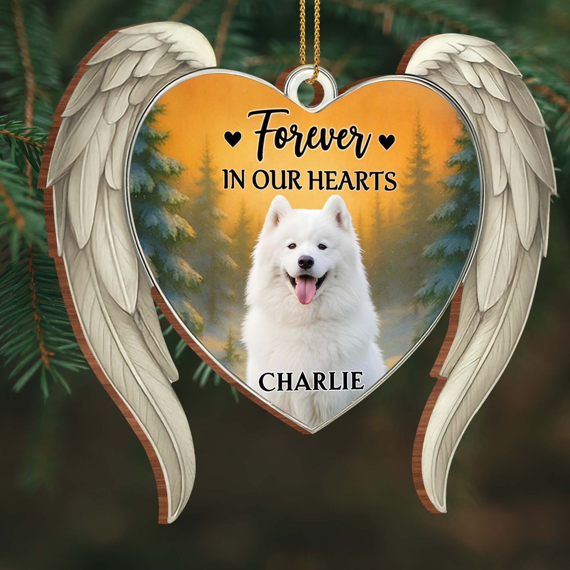 Forever In Our Hearts Angel Wings And Dog