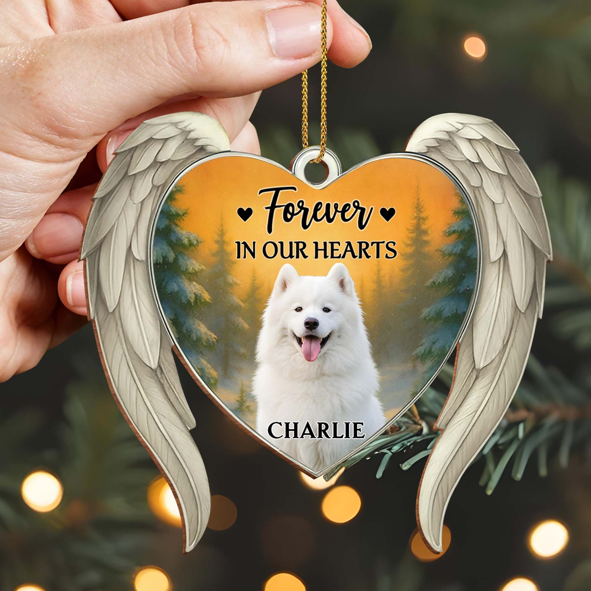 Forever In Our Hearts Angel Wings And Dog