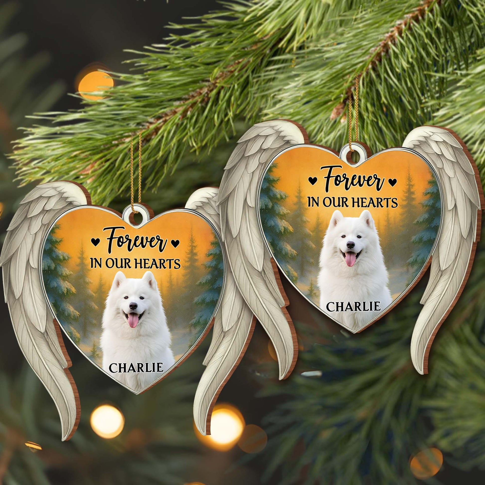 Forever In Our Hearts Angel Wings And Dog