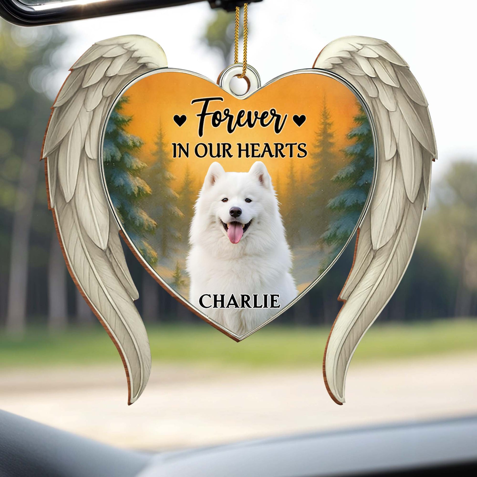 Forever In Our Hearts Angel Wings And Dog