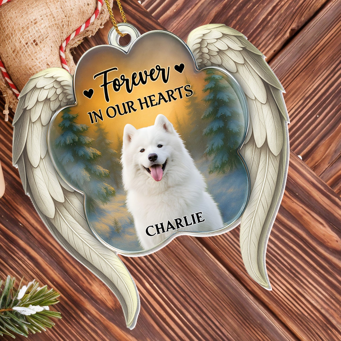 Forever In Our Hearts Angel Wings And Dog