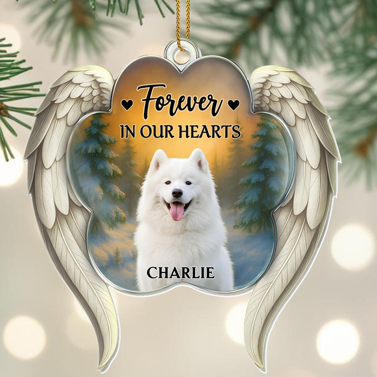 Forever In Our Hearts Angel Wings And Dog