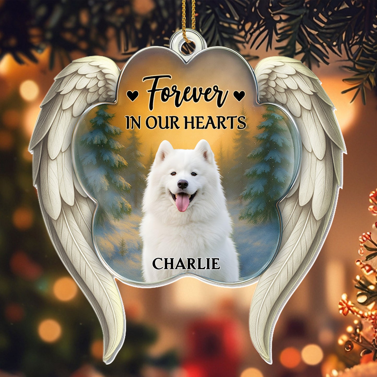 Forever In Our Hearts Angel Wings And Dog