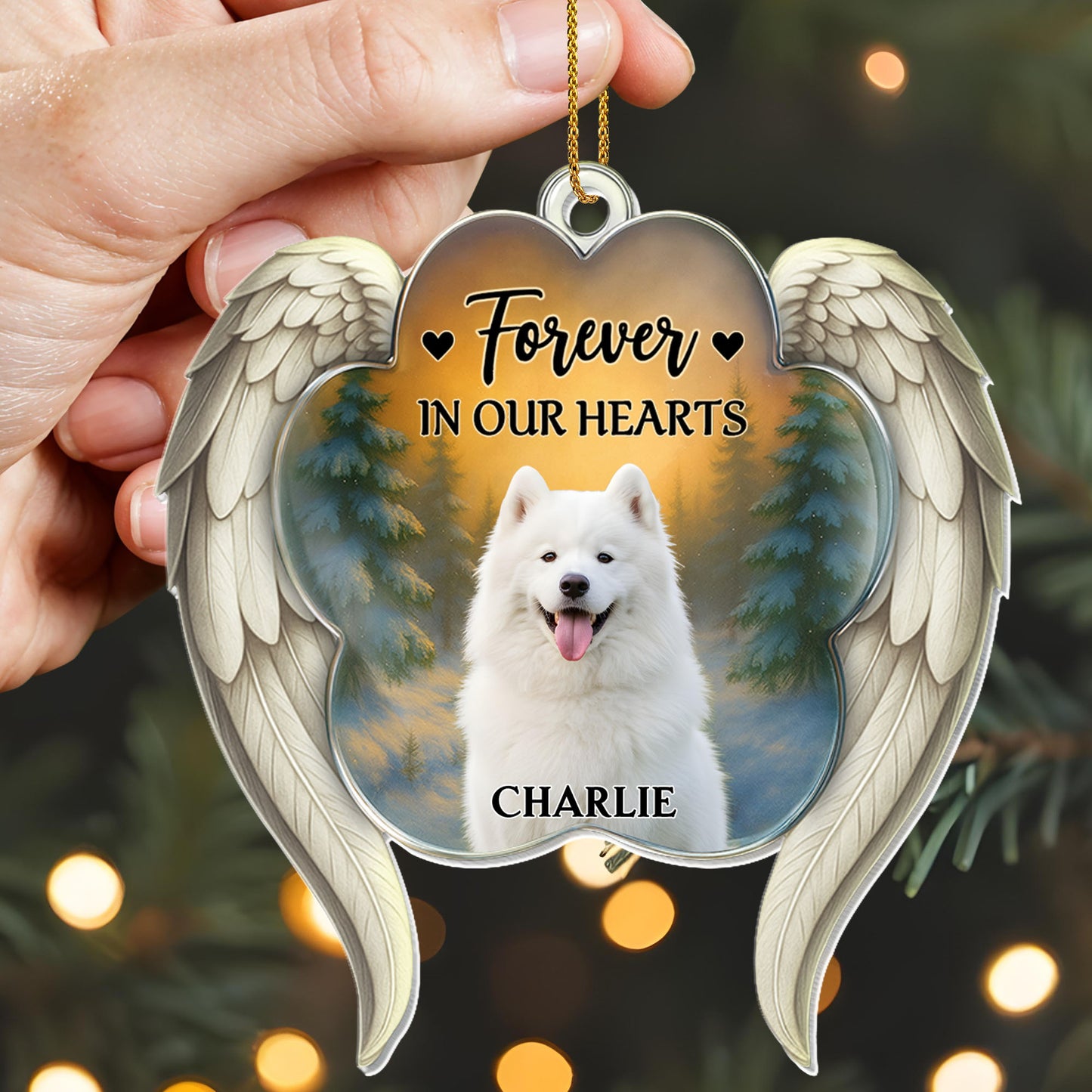 Forever In Our Hearts Angel Wings And Dog