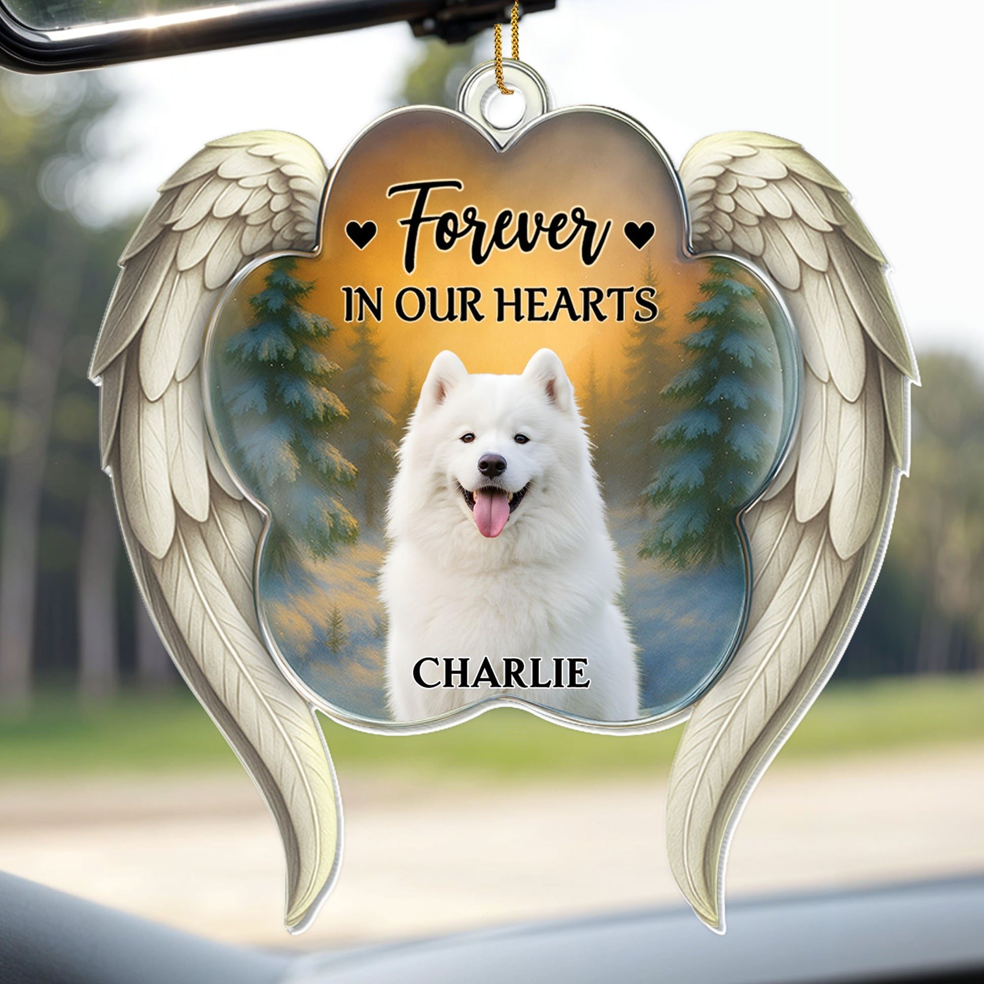 Forever In Our Hearts Angel Wings And Dog