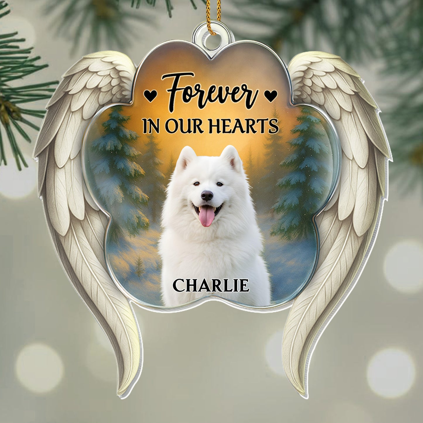 Forever In Our Hearts Angel Wings And Dog