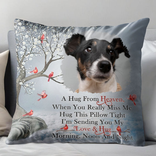 A Hug From Heaven, Pillow With Dog And Birds