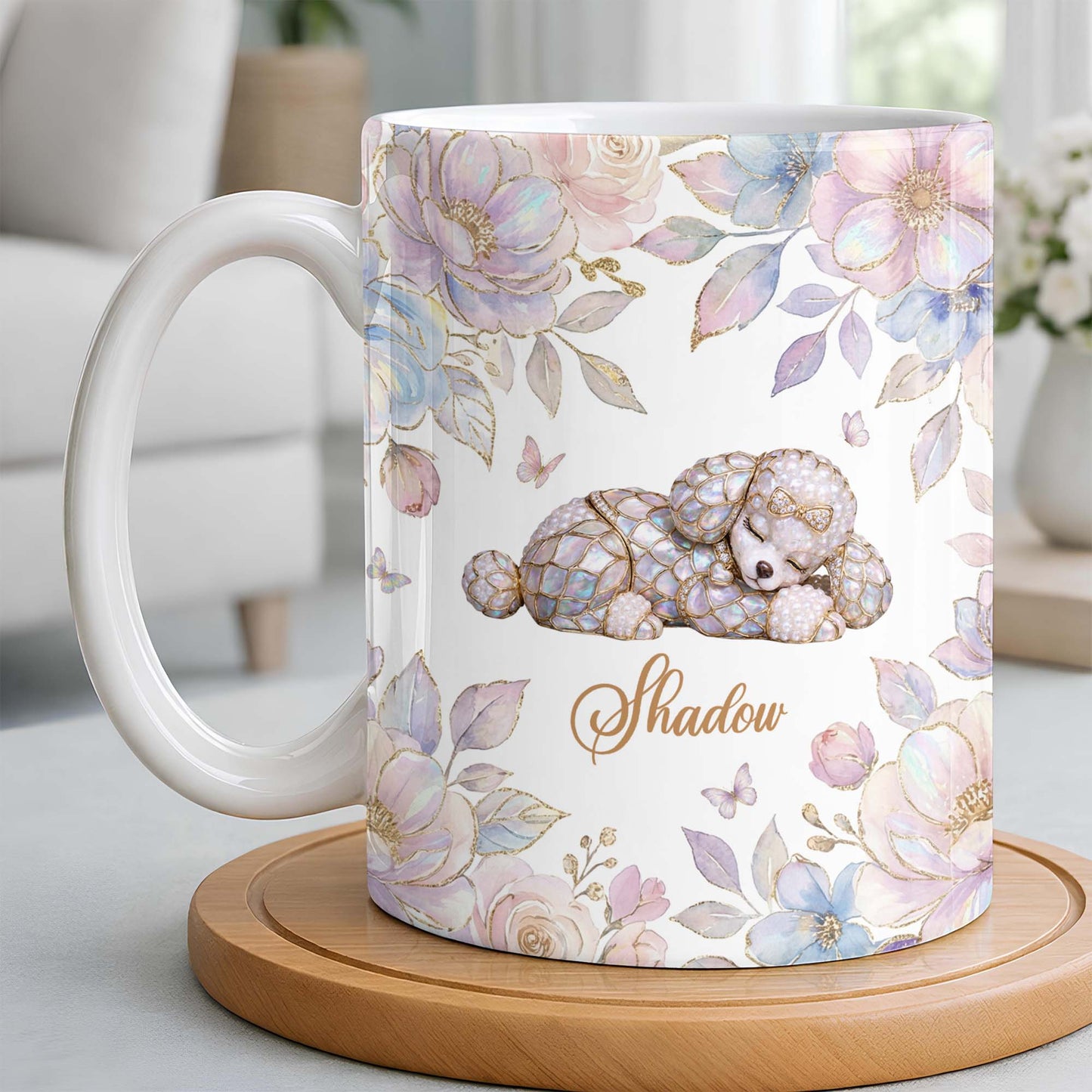 Surround Yourself With Love And Joy Featuring Dog And Flowers