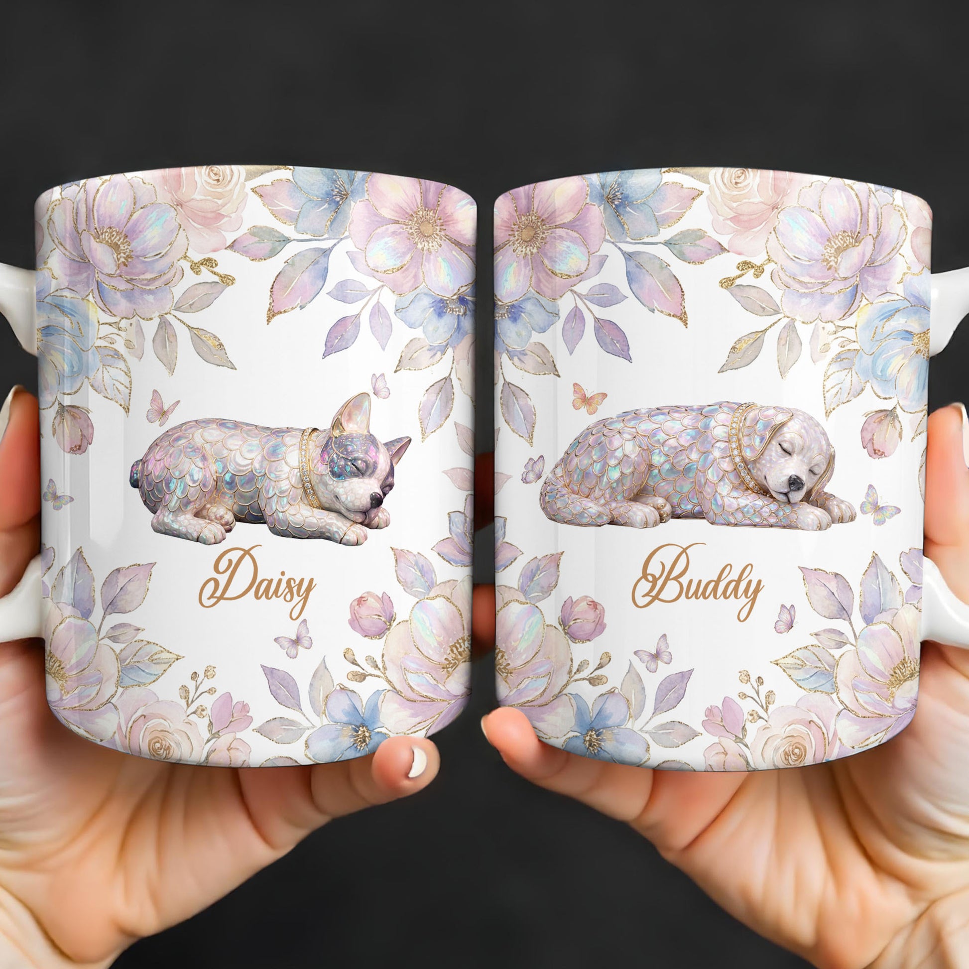 Surround Yourself With Love And Joy Featuring Dog And Flowers