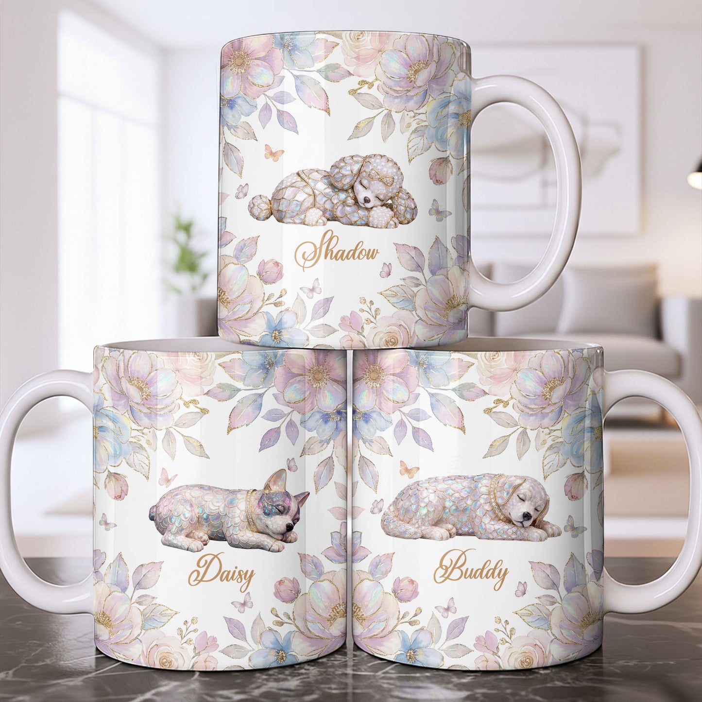 Surround Yourself With Love And Joy Featuring Dog And Flowers