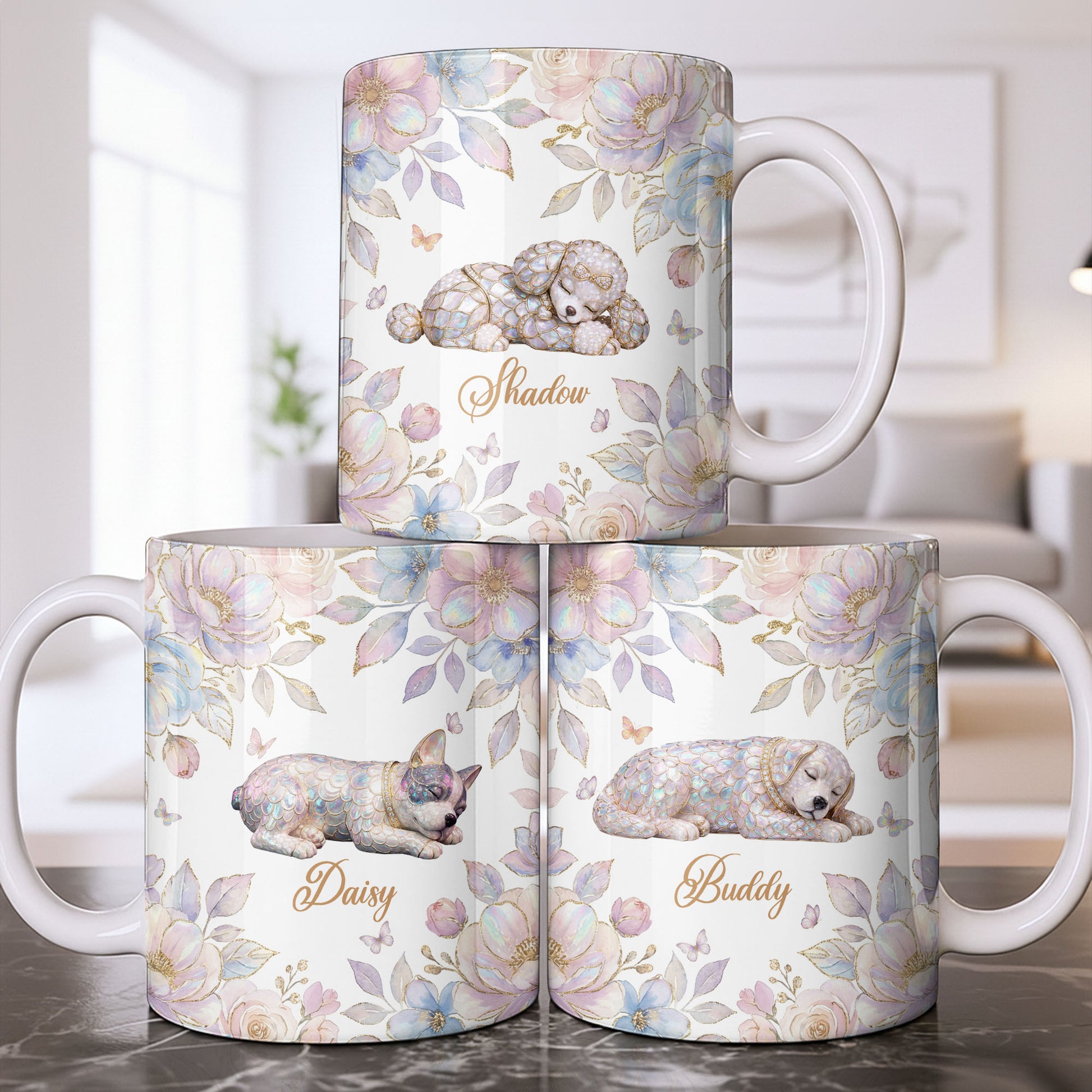 Surround Yourself With Love And Joy Featuring Dog And Flowers