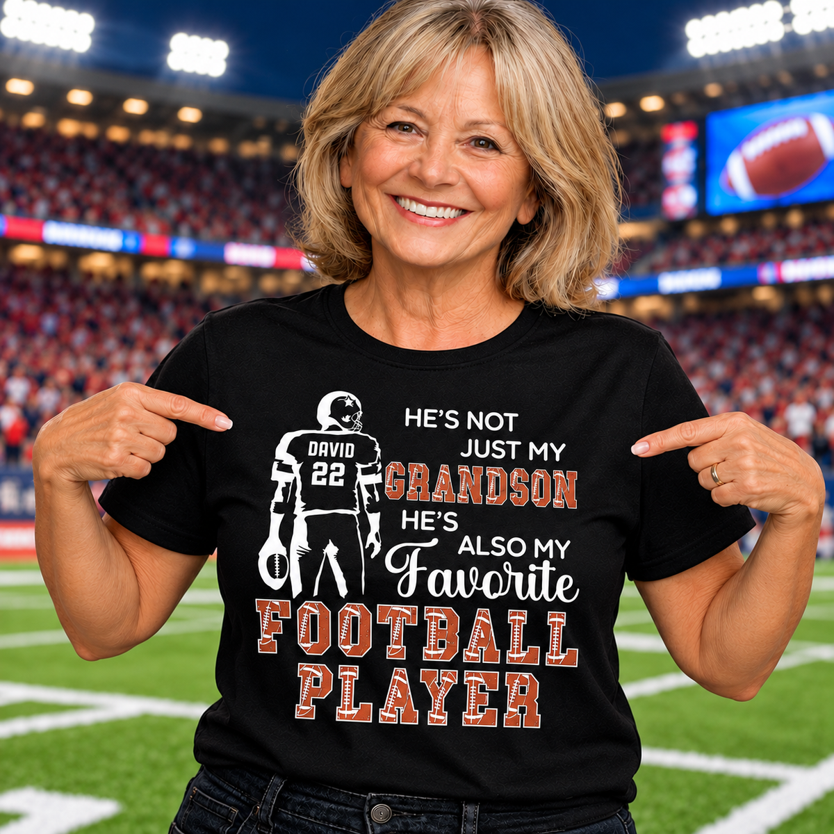 He Is Not Just My Grandson My Favorite Football Player - Personalized Custom Unisex T-shirt, Hoodie - GSN187_BBAS