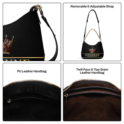 Queen Black - Sac à main bandoulière personnalisé avec chaîne - Q02BCH