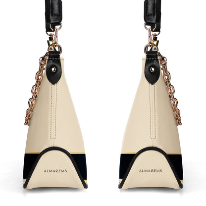 Queen Beige - Bolso bandolera con cadena personalizado - Q02BGCH