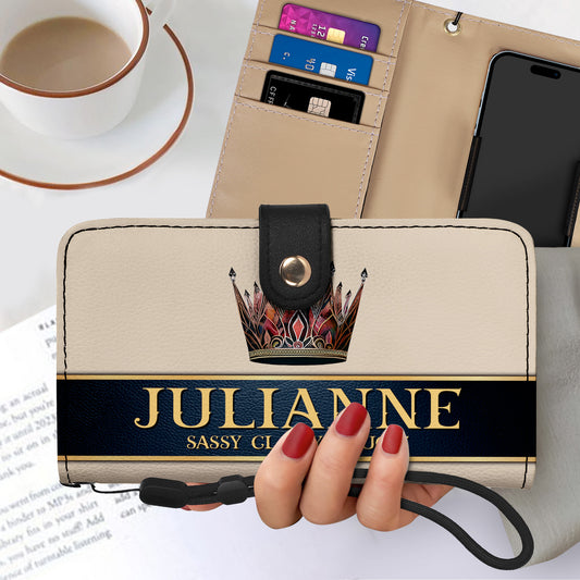Queen Beige - Personalized Custom Phone Leather Wallet - Q02BGPW