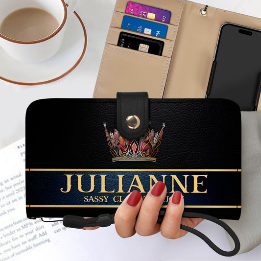 Queen Black - Personalized Custom Phone Leather Wallet - Q02BPW