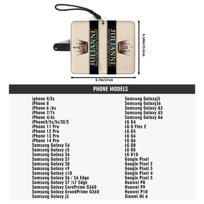 Queen Beige - Cartera de cuero personalizada para teléfono - Q02BGPW
