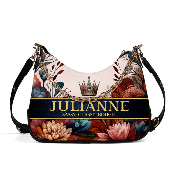 Queen Flowers - Bolso bandolera personalizado con cadena - Q02FCH