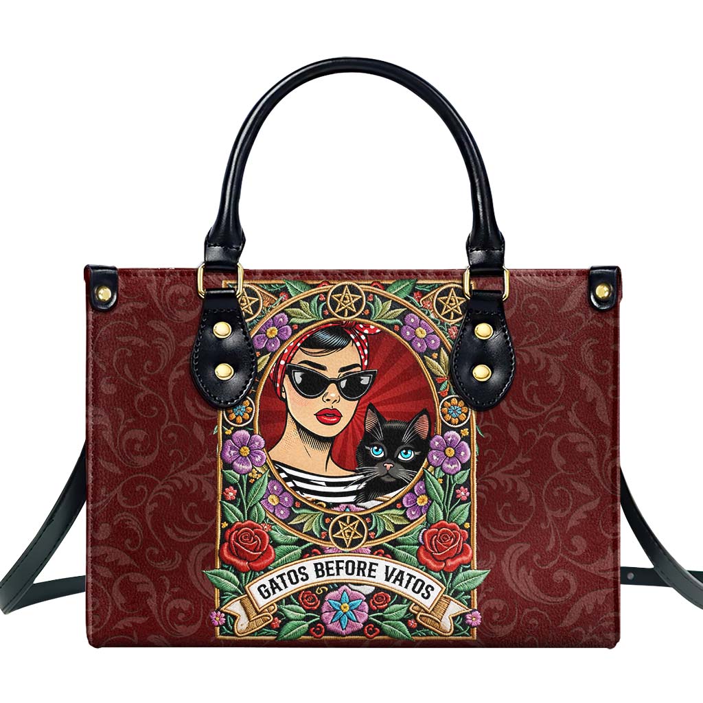 GATOS BEFORE VATOS - Sac à main en cuir personnalisé - QCUS036_HB