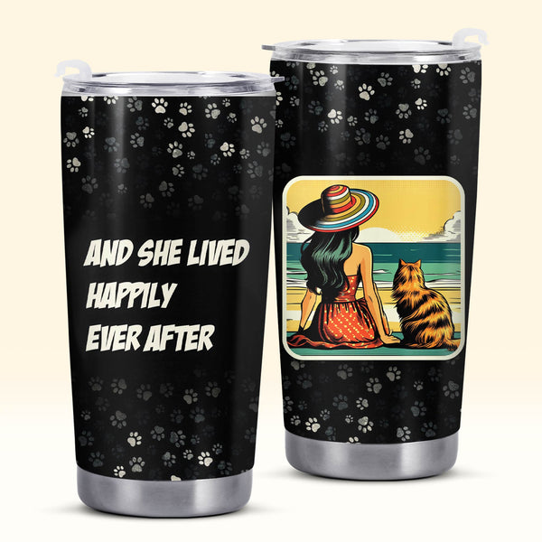 Arte cómico personalizado con tu mascota - Vaso de acero inoxidable personalizado de 20 oz y 30 oz - QCUSTOM03TB