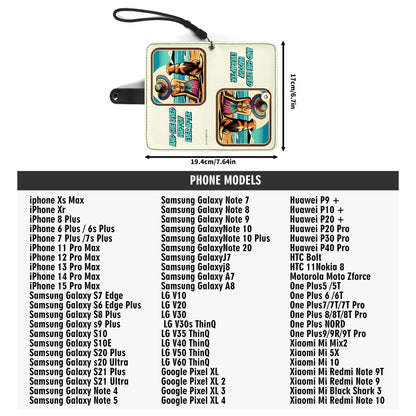 Arte y texto personalizados especiales para mascotas: billetera de cuero para teléfono personalizada - QCUSTOM06PW