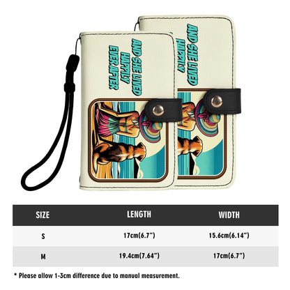 Arte y texto personalizados especiales para mascotas: billetera de cuero para teléfono personalizada - QCUSTOM06PW