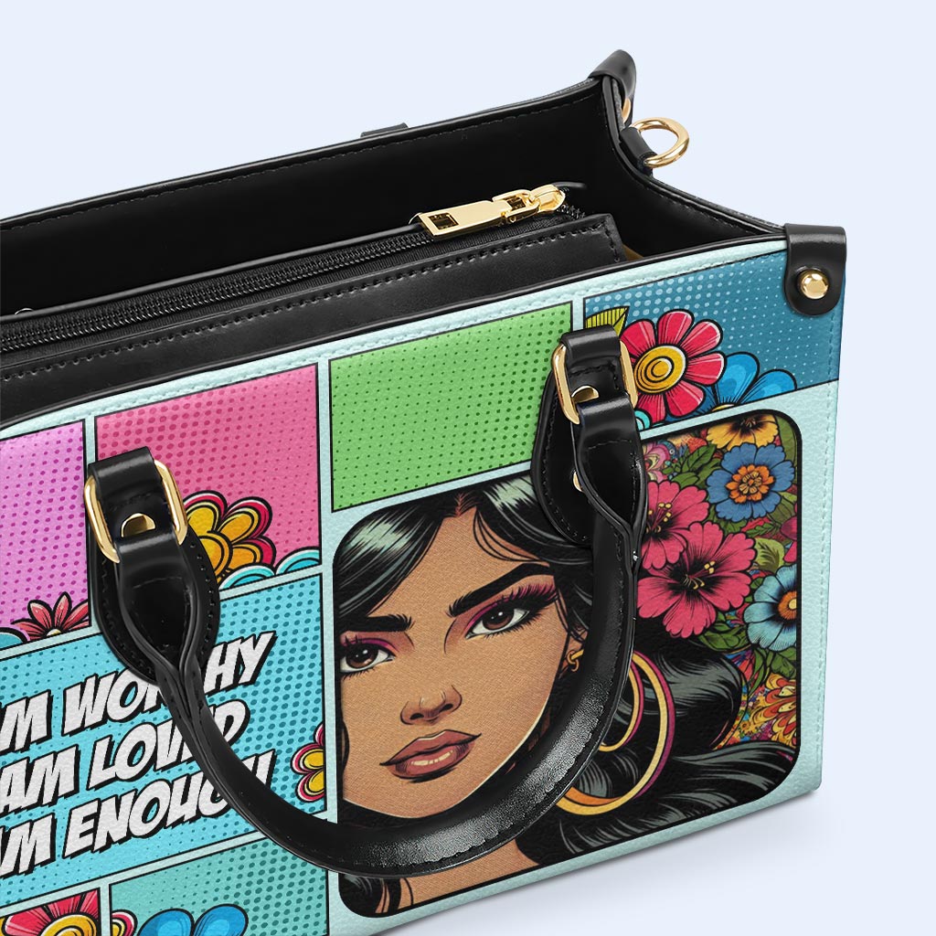 Personalice con arte y texto personalizados: su bolso de cuero exclusivo - QCUSTOM08 